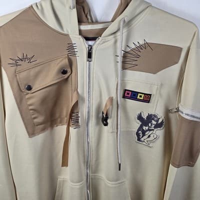 Demolition Men's XL Tan Multicolored Full Zip Jacket - Thumbnail 2
