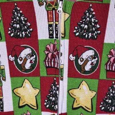 Buc-ees Youth Large Christmas Pajamas PJ Waffle Knit Zip One Piece RN # 1091689 - Thumbnail 3