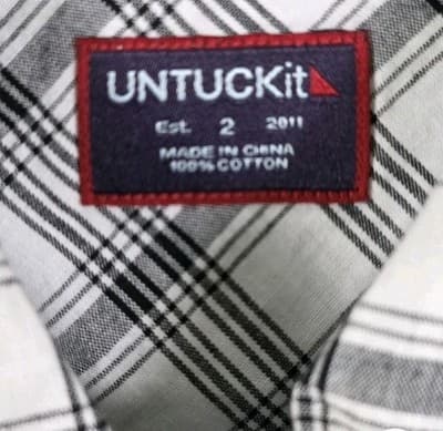 NWT Untuckit Women’s White Marina Plaid Long Sleeve In Sizes 0, 2, 4 & 6 - Thumbnail 3