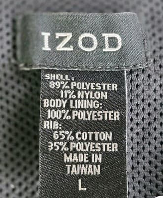Izod Men's Large Black Mesh Lined V-Neck Windbreaker Vest - Thumbnail 3
