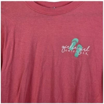 Girlie Girl's Women's Large Coral " Flip Flops' Short Sleeve T-Shirt - Thumbnail 2