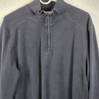 Calvin Klein Mens Large Black 1/4 Zip Pullover - Thumbnail 2