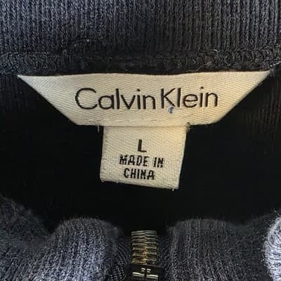 Calvin Klein Mens Large Black 1/4 Zip Pullover - Thumbnail 3