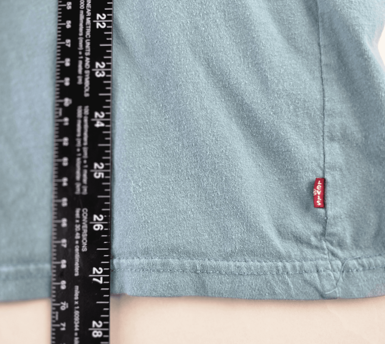 Levi Strauss & Co Men's XXL Teal Short Sleeve T-Shirt * Flawed * - Thumbnail 5