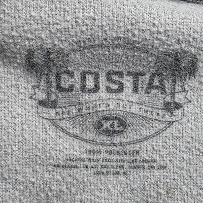 Costa Men's XL Grey " Boat On The Water "Long Sleeve Hoodie - Thumbnail 3