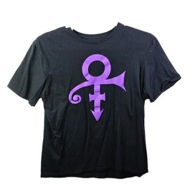 Prince "Purple One Logo" Unisex Large Black Short Sleeve T-Shirt RN93846 - Image 1