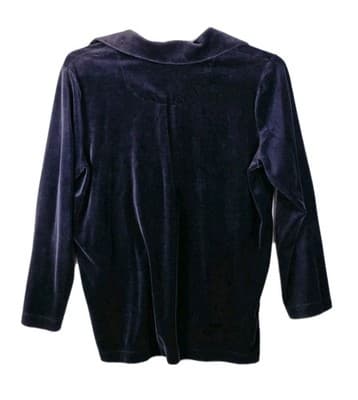 Liz Claiborne Women's Large Black Velvet Velour Tunic - Thumbnail 5