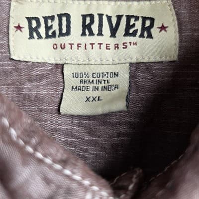 Red River Outfitters Women's XXl Brown Pearl Snaps Long Sleeve Shirt - Thumbnail 3