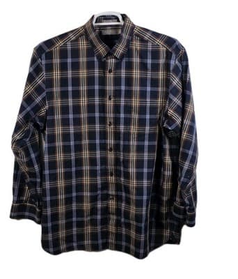 Daniel Cremieux Men’s XL Brown/ Blue Checkered Long Sleeve Button Up Shirt - Image 1