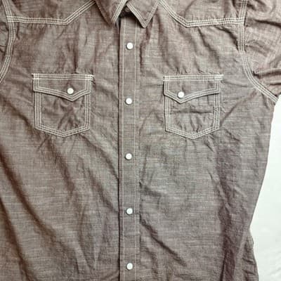 Red River Outfitters Women's XXl Brown Pearl Snaps Long Sleeve Shirt - Thumbnail 4