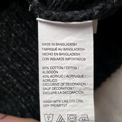 Izod Mens Medium Dark Grey Long Sleeve Pullover - Thumbnail 4