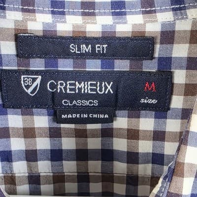 Daniel Cremieux Men’s Medium Slim Fit Burgundy Gray Plaid Long Sleeve Shirt - Thumbnail 3