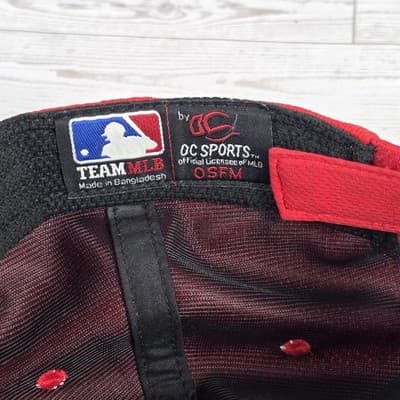 MLB Cincinnati Reds Baseball Cap Red And Black Snap Back Adjustable Cap - Thumbnail 7
