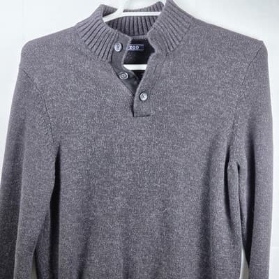 Izod Mens Medium Dark Grey Long Sleeve Pullover - Image 1