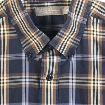 Daniel Cremieux Men’s XL Brown/ Blue Checkered Long Sleeve Button Up Shirt - Thumbnail 2