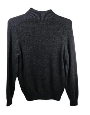 Izod Mens Medium Dark Grey Long Sleeve Pullover - Thumbnail 6