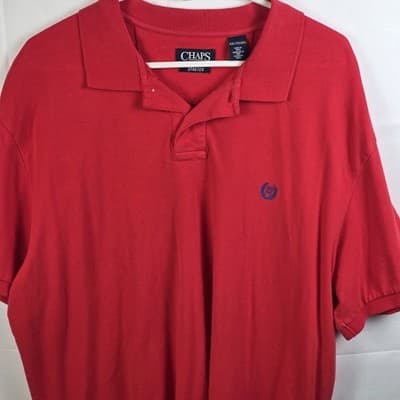 Chaps Men's XXL Red Polo Short Sleeve Golf Shirt - Thumbnail 2