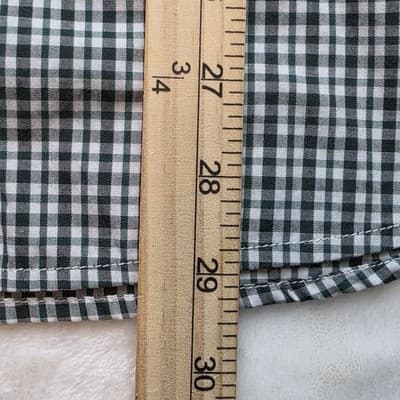 Nick Graham Men's 15.5- 32/33 Green & White Checkered Long Sleeve Shirt - Thumbnail 8