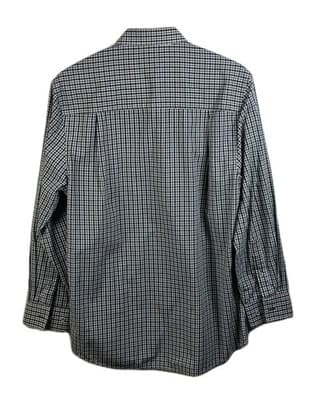 Nick Graham Men's 15.5- 32/33 Green & White Checkered Long Sleeve Shirt - Thumbnail 7