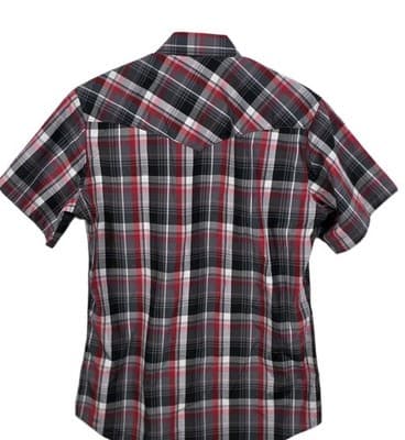 Rodeo Clothing Co Men's Small Red Plaid Western Pearl Snap Long Sleeve Shirt - Thumbnail 9