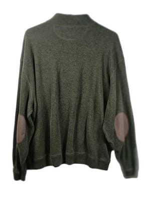 Daniel Cremieux Medium Olive Sweater with Elbow Patches - Thumbnail 8