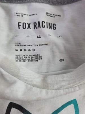 Fox Racing Men's Large White Short Sleeve T-shirt - Thumbnail 3