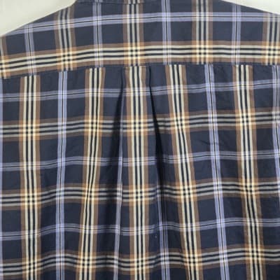 Daniel Cremieux Men’s XL Brown/ Blue Checkered Long Sleeve Button Up Shirt - Thumbnail 6