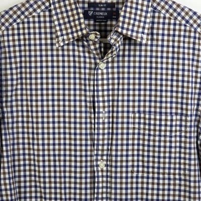 Daniel Cremieux Men’s Medium Slim Fit Burgundy Gray Plaid Long Sleeve Shirt - Thumbnail 2