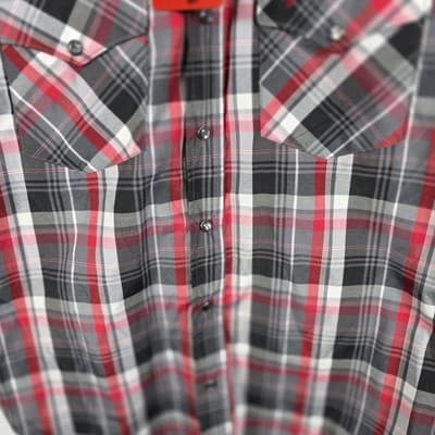 Rodeo Clothing Co Men's Small Red Plaid Western Pearl Snap Long Sleeve Shirt - Thumbnail 4
