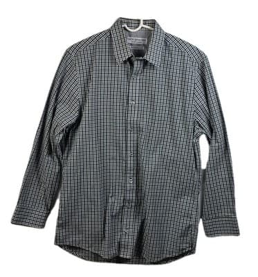 Nick Graham Men's 15.5- 32/33 Green & White Checkered Long Sleeve Shirt - Image 1