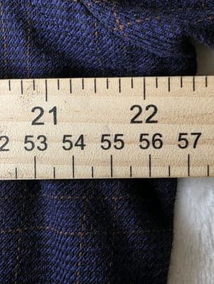 James Tattersall Men's Large XL London Blue Plaid Long Sleeve Shirt with Fraying - Thumbnail 5