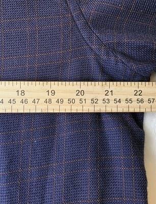 James Tattersall Men's Large XL London Blue Plaid Long Sleeve Shirt with Fraying - Thumbnail 4