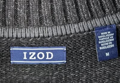 Izod Mens Medium Dark Grey Long Sleeve Pullover - Thumbnail 2