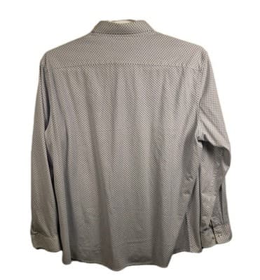 JF Ferrar Men's XL 34-35 Blue & White Hexagon Long Sleeve Shirt - Thumbnail 8