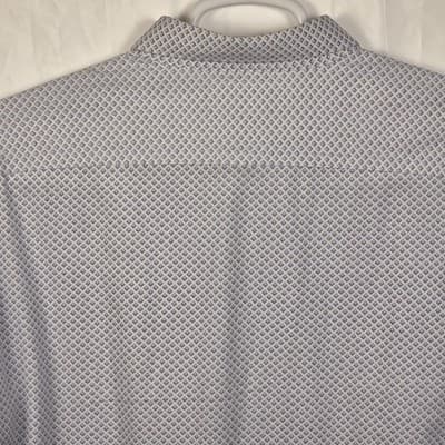 JF Ferrar Men's XL 34-35 Blue & White Hexagon Long Sleeve Shirt - Thumbnail 7