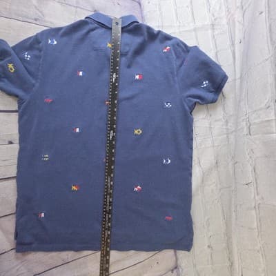 Southern Tide Men's Medium Blue Embroidery Logo Short Sleeve Polo Shirt - Thumbnail 11