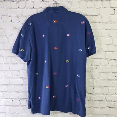 Southern Tide Men's Medium Blue Embroidery Logo Short Sleeve Polo Shirt - Thumbnail 9