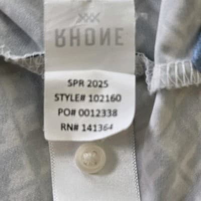 RHONE Men's XL Green Dark Indigo Geometric Preformance Stretch Golf Shirt - Thumbnail 4