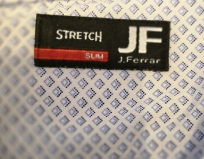 JF Ferrar Men's XL 34-35 Blue & White Hexagon Long Sleeve Shirt - Thumbnail 3