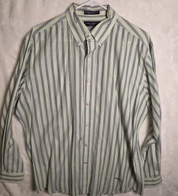 Daniel Cremieux Men's L Green Strip Long Sleeve Button Up Shirt - Thumbnail 2