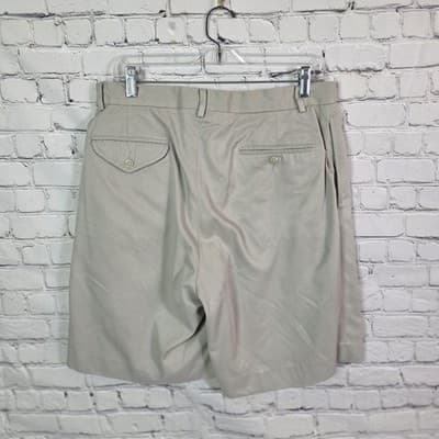 Polo Golf Ralph Lauren Men's 32 Beige Linen- Silk Blend Khaki Shorts - Thumbnail 9