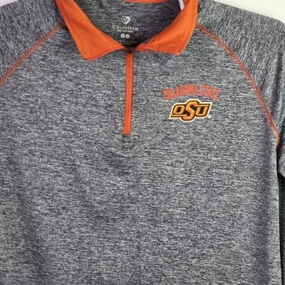 Colosseum Oklahoma State Cowboys Adult XL Gray 1/4" Zip Long Sleeve Pullover - Thumbnail 3