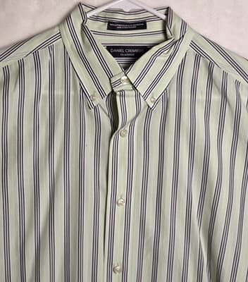 Daniel Cremieux Men's L Green Strip Long Sleeve Button Up Shirt - Image 1