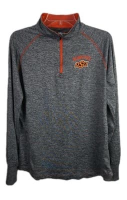 Colosseum Oklahoma State Cowboys Adult XL Gray 1/4" Zip Long Sleeve Pullover - Image 1