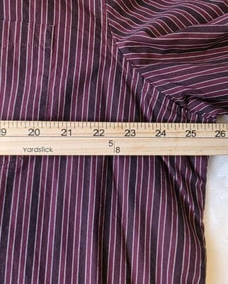 Liz Claiborne Men’s XXL Purple 80's 2-Ply Striped Button Up Shirt - Thumbnail 4