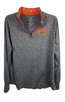 Colosseum Oklahoma State Cowboys Adult XL Gray 1/4" Zip Long Sleeve Pullover - Thumbnail 2