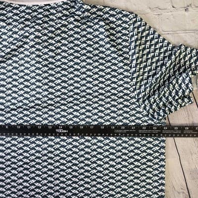RHONE Men's XL Green Dark Indigo Geometric Preformance Stretch Golf Shirt - Thumbnail 6