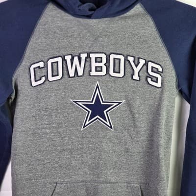 Dallas Cowboys Adult Small Blue & Gray Hoodie Sweatshirt - Thumbnail 2