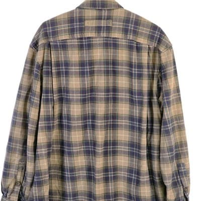 Duluth Trading Co Men's XL Brown & Blue Plaid Long Sleeve Flannel Shirt - Thumbnail 6