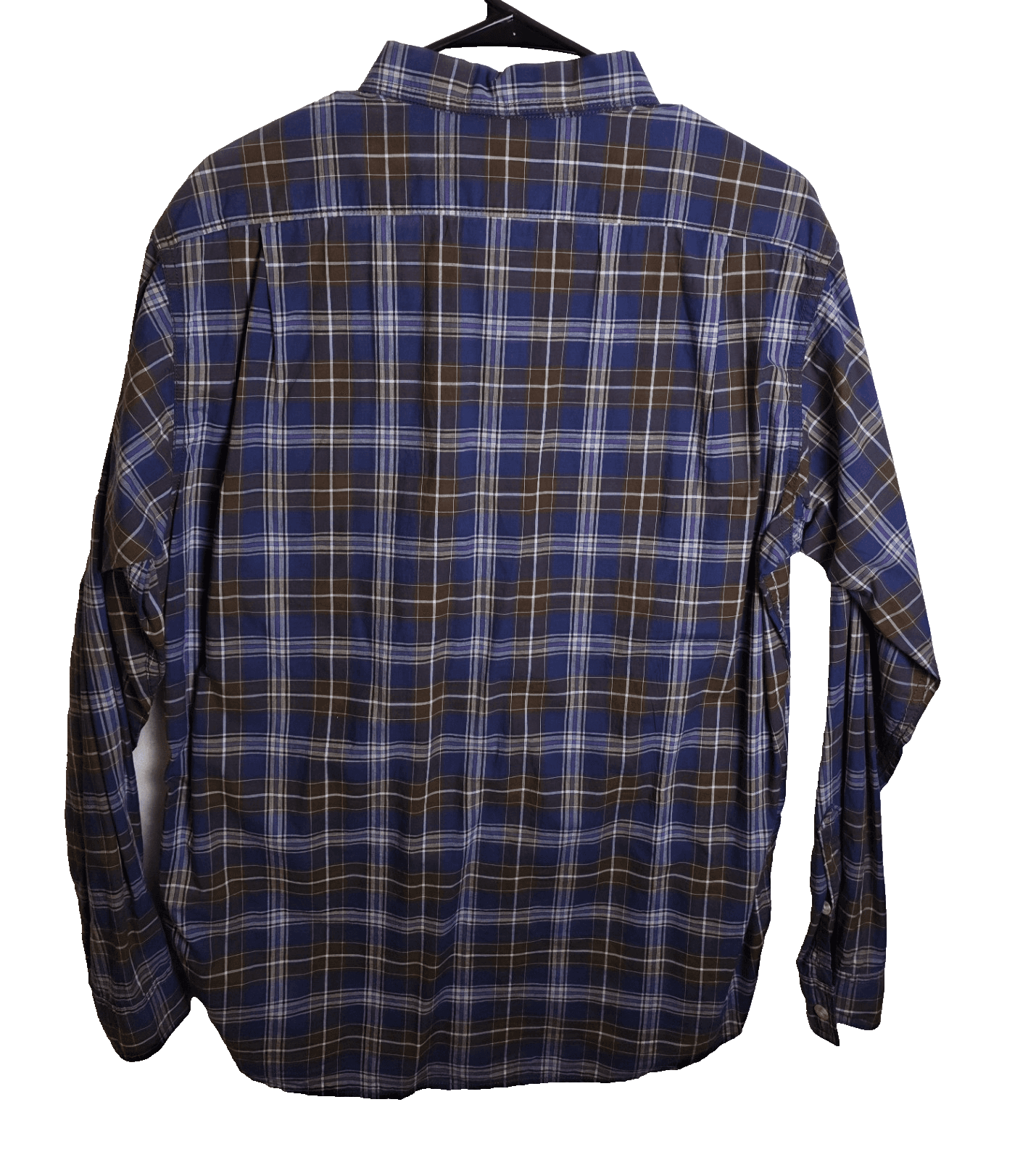Daniel Cremieux Men's Large Blue Plaid Slim Fit Long Sleeve Shirt - Thumbnail 6